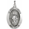 Sterling Silver 19x13.5 mm Oval St. Jude Thaddeus Medal - Siddiqui Jewelers