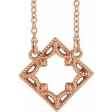 14K Rose Vintage-Inspired Geometric 18" Necklace - Siddiqui Jewelers