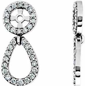 14K White 1/3 CTW Diamond Earring Jackets - Siddiqui Jewelers