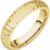 14K Yellow 4 mm Half Round Band with Hammer Finish Size 10 - Siddiqui Jewelers