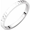 14K White 2 mm Flat Band with Hammer Finish Size 6 - Siddiqui Jewelers