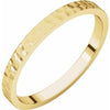 14K Yellow 2 mm Flat Band with Hammer Finish Size 7.5 - Siddiqui Jewelers