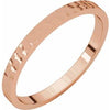 14K Rose 2 mm Flat Band with Hammer Finish Size 7 - Siddiqui Jewelers