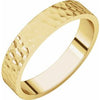 14K Yellow 4 mm Flat Band with Hammer Finish Size 6 - Siddiqui Jewelers