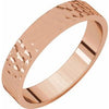 14K Rose 4 mm Flat Band with Hammer Finish Size 10 - Siddiqui Jewelers