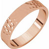 14K Rose 4 mm Flat Band with Hammer Finish Size 6.5 - Siddiqui Jewelers