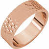 14K Rose 6 mm Flat Band with Hammer Finish Size 10 - Siddiqui Jewelers
