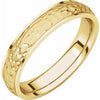 14K Yellow 4 mm Half Round Edge Band with Hammer Finish Size 10 - Siddiqui Jewelers