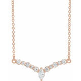 14K Rose 1/3 CTW Diamond 18" "V" Necklace - Siddiqui Jewelers