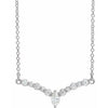 14K White 1/3 CTW Diamond 18" "V" Necklace - Siddiqui Jewelers