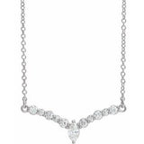 14K White 1/3 CTW Diamond 18" "V" Necklace - Siddiqui Jewelers
