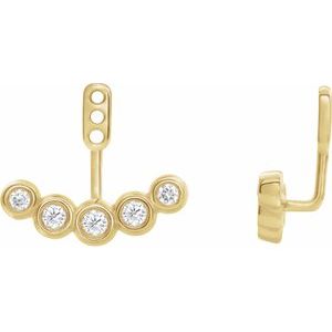 14K Yellow 1/4 CTW Diamond Curved Front-Back Earring Jackets - Siddiqui Jewelers