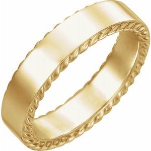 14K Yellow 3 mm Rope Pattern Band Size 7 - Siddiqui Jewelers