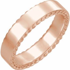 14K Rose 6 mm Rope Pattern Band Size 11 - Siddiqui Jewelers