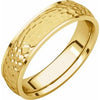 14K Yellow 5 mm Half Round Edge Band with Hammer Finish Size 4.5 - Siddiqui Jewelers