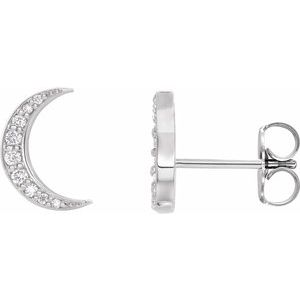 Platinum 1/10 CTW Natural Diamond Crescent Moon Earrings Siddiqui Jewelers