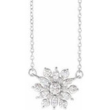 14K White 1/2 CTW Diamond Vintage-Inspired 18" Necklace - Siddiqui Jewelers