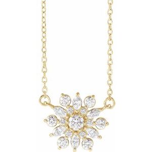 14K Yellow 1/2 CTW Diamond Vintage-Inspired 16" Necklace - Siddiqui Jewelers