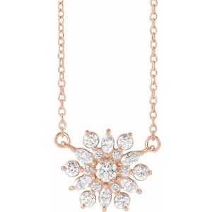 14K Rose 1/2 CTW Diamond Vintage-Inspired 18" Necklace - Siddiqui Jewelers