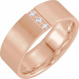 14K Rose 1/10 CTW Diamond Band with Satin Finish Size 10 - Siddiqui Jewelers