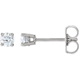 Platinum 1/4 CTW Diamond Earrings - Siddiqui Jewelers