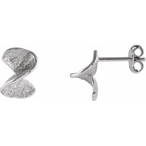 Sterling Silver Twisted Stud Earrings with Backs - Siddiqui Jewelers