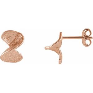 14K Rose Twisted Stud Earrings with Backs - Siddiqui Jewelers