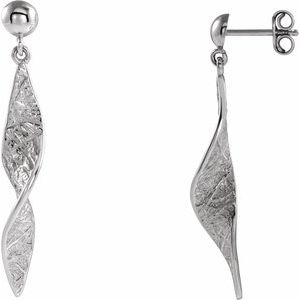 14K White Twisted Dangle Earrings - Siddiqui Jewelers