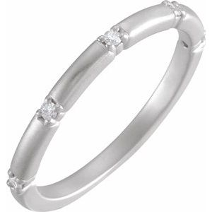 14K White .07 CTW Diamond Five-Stone Anniversary Band - Siddiqui Jewelers