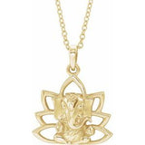14K Yellow Ganesha 16-18" Necklace - Siddiqui Jewelers