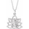 14K White Ganesha 16-18" Necklace - Siddiqui Jewelers