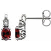 14K White Mozambique Garnet & .02 CTW Diamond Earrings - Siddiqui Jewelers