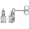 14K White Created White Sapphire & .02 CTW Diamond Earrings 7 - Siddiqui Jewelers