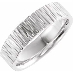 Sterling Silver 6 mm Tree Bark Pattern Band  Size 11 - Siddiqui Jewelers