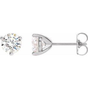 14K White 7.5 mm Round Stuller Lab-Grown Moissanite‚Ñ¢ Earrings Siddiqui Jewelers