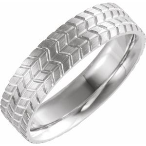 Continuum Sterling Silver 6 mm Tread Pattern Band Size 11 - Siddiqui Jewelers