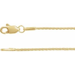 14K Yellow 1 mm Wheat 16" Chain With Lobster Clasp-Siddiqui Jewelers