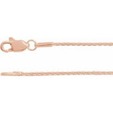 14K Rose 1 mm Wheat 20" Chain With Lobster Clasp-Siddiqui Jewelers