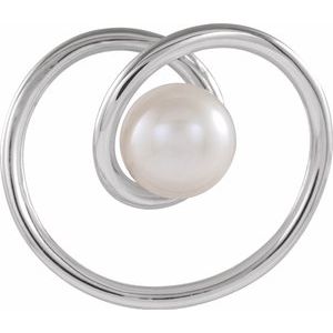 Sterling Silver Freshwater Cultured Pearl Pendant - Siddiqui Jewelers