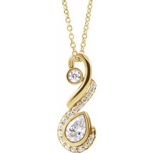 14K Yellow 1/2 CTW Diamond Freeform Necklace - Siddiqui Jewelers