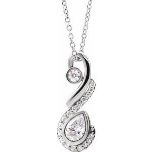 14K White 1/2 CTW Diamond Freeform Necklace - Siddiqui Jewelers
