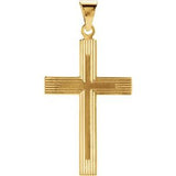 14K Yellow 28x18 mm Cross Pendant with Design - Siddiqui Jewelers