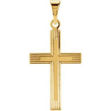 14K Yellow 18x12 mm Cross Pendant with Design - Siddiqui Jewelers