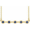 14K Yellow Blue Sapphire Bezel-Set 16" Bar Necklace - Siddiqui Jewelers