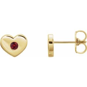 14K Yellow Ruby Heart Earrings - Siddiqui Jewelers