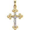14K Yellow & White Crucifix Pendant - Siddiqui Jewelers