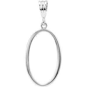 Sterling Silver 30.75x13.25 mm Oval Pendant - Siddiqui Jewelers