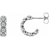 14K White 7/8 CTW Diamond Hoop Earrings - Siddiqui Jewelers