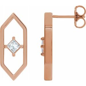 14K Rose 1/3 CTW Diamond Geometric Earrings - Siddiqui Jewelers