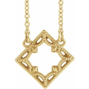 14K Yellow Vintage-Inspired Geometric 18" Necklace - Siddiqui Jewelers